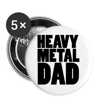 Heavy Metal Dad - Buttons groß 56 mm (5er Pack) - Weiß - Vorne