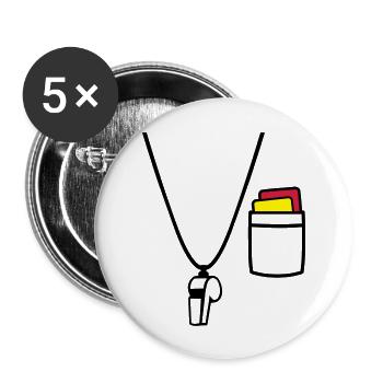 Schiedsrichter - Buttons groß 56 mm (5er Pack) - Weiß - Vorne