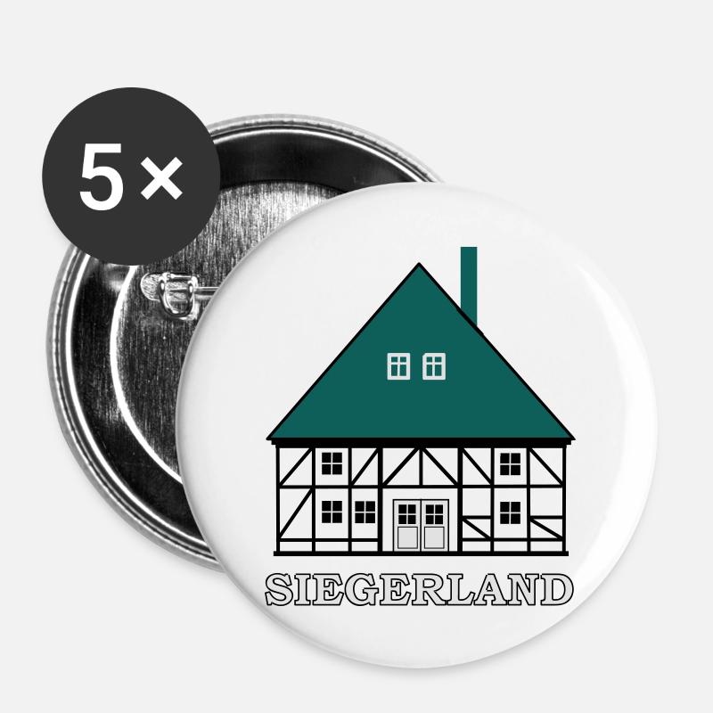 siegerland - Buttons groß 56 mm (5er Pack) - Weiß