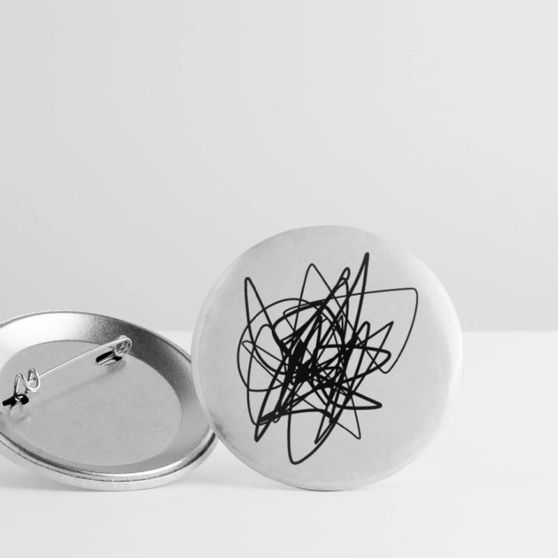 Scribbled chaotic strokes pattern Buttons large 2.2''/56 mm (5-pack)