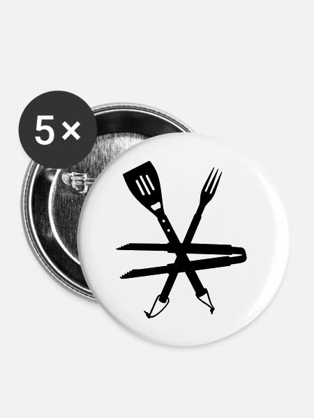 Grillbesteck / BBQ Utensils (1c) - Buttons groß 56 mm (5er Pack) - Weiß