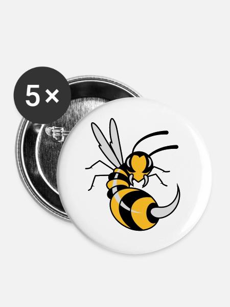 Wasp with giant sting - Buttons large 2.2''/56 mm (5-pack) - white