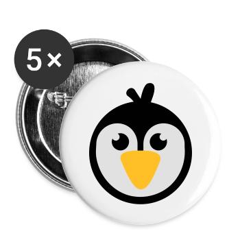 Manchot - Lot de 5 grands badges (56 mm) - blanc - Devant