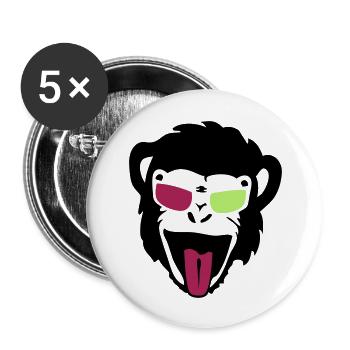 gorilla monkey head bezel - Buttons large 2.2''/56 mm (5-pack) - white - Front