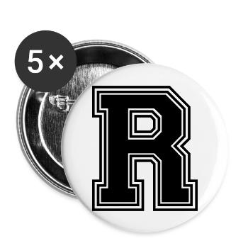 R_letter_R_w31 - Buttons large 2.2''/56 mm (5-pack) - white - Front