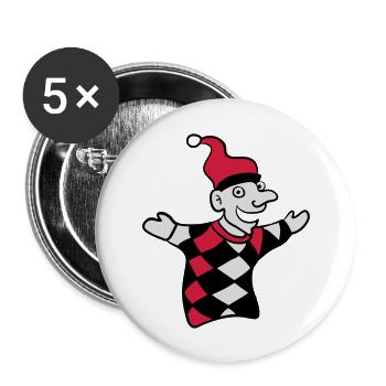 kasperle - Kasperletheater - 3 - Buttons groß 56 mm (5er Pack) - Weiß - Vorne
