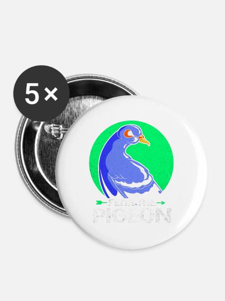 Taube - Buttons groß 56 mm (5er Pack) - Weiß