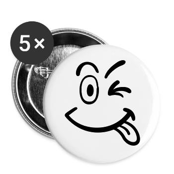 smiley face - Buttons large 2.2''/56 mm (5-pack) - white - Front