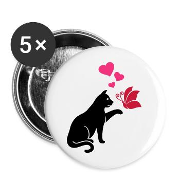 Cat - Buttons large 2.2''/56 mm (5-pack) - white - Front