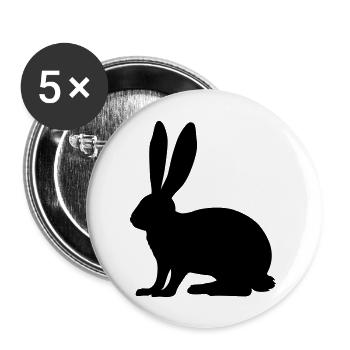 Rabbit - Lot de 5 grands badges (56 mm) - blanc - Devant