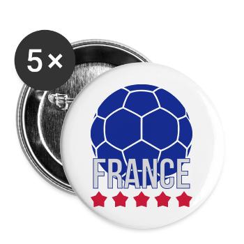 France Handball - Buttons groß 56 mm (5er Pack) - Weiß - Vorne