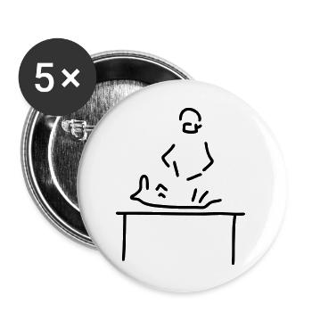 tierarzt operiert - Buttons groß 56 mm (5er Pack) - Weiß - Vorne