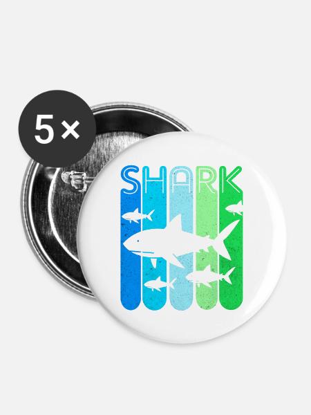 Hai - Buttons groß 56 mm (5er Pack) - Weiß