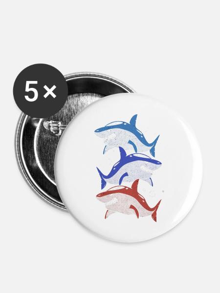 Hai - Buttons groß 56 mm (5er Pack) - Weiß