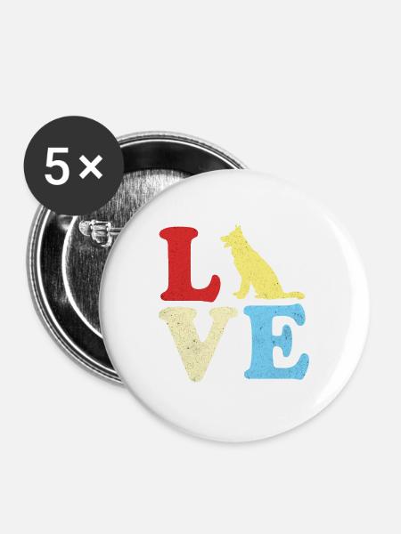 Deutscher Schäferhund - Buttons groß 56 mm (5er Pack) - Weiß
