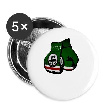 Chechnya Boxing Glove chechen Fighter - Buttons groß 56 mm (5er Pack) - Weiß - Vorne