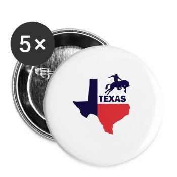 Texas Tshirt with Rodeo Rider Bull Riding Texas - Buttons large 2.2''/56 mm (5-pack) - white - Front