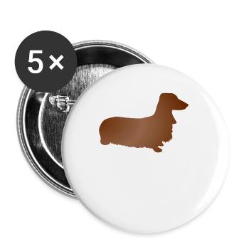 Teckels - Lot de 5 grands badges (56 mm) - blanc - Devant
