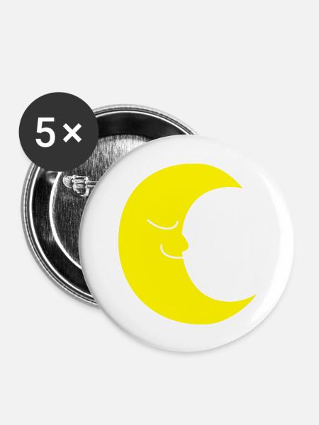 Moon Mond - Buttons groß 56 mm (5er Pack) - Weiß