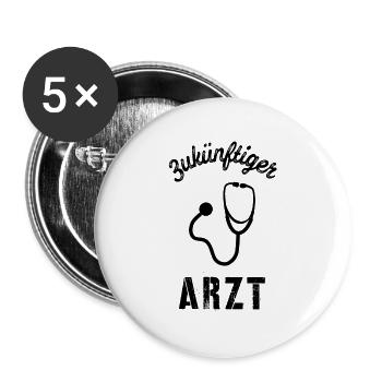 zukünftiger Arzt - Buttons groß 56 mm (5er Pack) - Weiß - Vorne