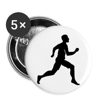 Runner / Läufer (1c) - Buttons groß 56 mm (5er Pack) - Weiß - Vorne
