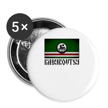 Chechnya Kardyvotsy. proud Chechen Muslim - Buttons groß 56 mm (5er Pack) - Weiß - Vorne