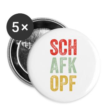 Schafkopf Schafkopfer schafkopfen Kartenspiel Bier - Buttons groß 56 mm (5er Pack) - Weiß - Vorne