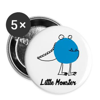 Little Monster / Baby / Bébé / Humor / Halloween - Buttons groß 56 mm (5er Pack) - Weiß - Vorne