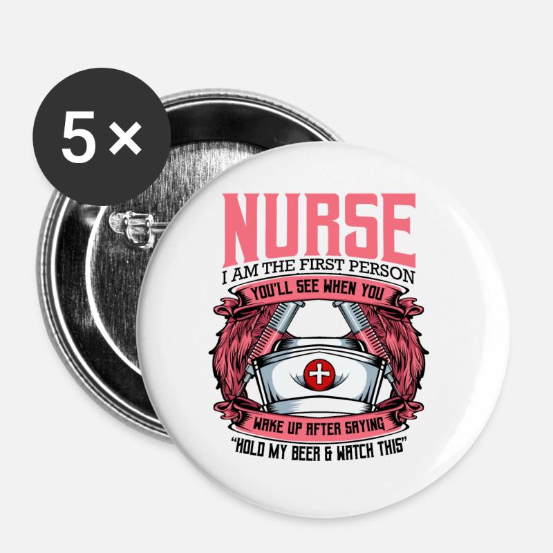 Nurse - Buttons large 2.2''/56 mm (5-pack) - white