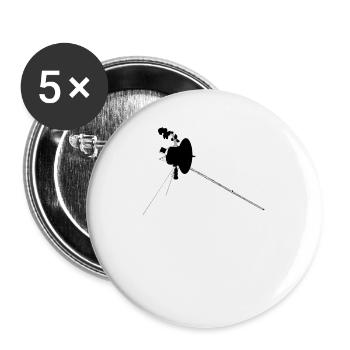 Retro vintage Voyager 1 40 Jahre Weltraum Sonde - Buttons groß 56 mm (5er Pack) - Weiß - Vorne