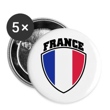 france - Lot de 5 grands badges (56 mm) - blanc - Devant