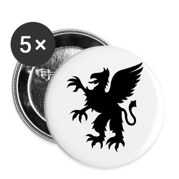 wappen_tier - Buttons groß 56 mm (5er Pack) - Weiß - Vorne