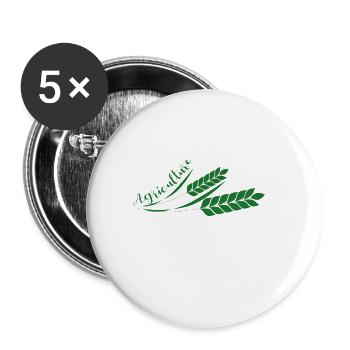 Agriculture with fern - Landwirtschaft mit Farn - Buttons groß 56 mm (5er Pack) - Weiß - Vorne