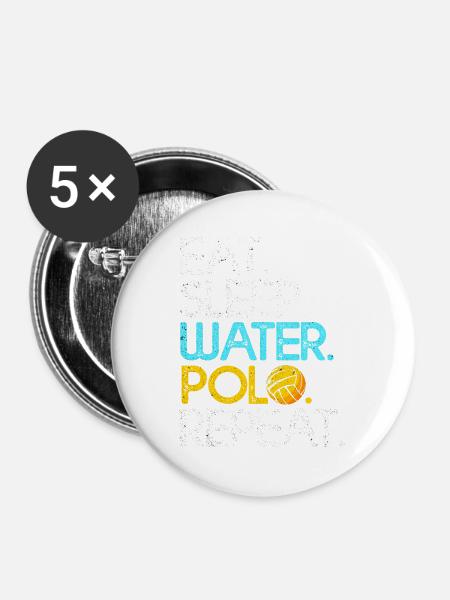 Wasserball - Buttons groß 56 mm (5er Pack) - Weiß