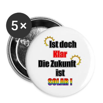 Solar - Buttons groß 56 mm (5er Pack) - Weiß - Vorne