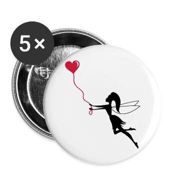 fee_in_love - Buttons groß 56 mm (5er Pack) - Weiß - Vorne