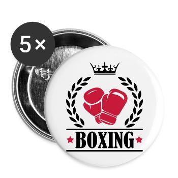 boxing_001 - Buttons groß 56 mm (5er Pack) - Weiß - Vorne