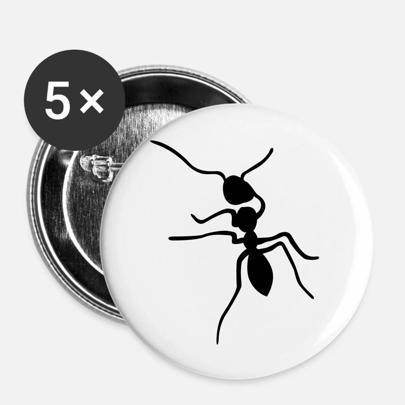Ameise - Buttons groß 56 mm (5er Pack) - Weiß