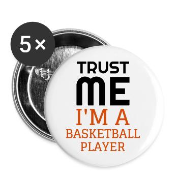 Basketball - Basket ball - Basket-ball - Baskette - Buttons large 2.2''/56 mm (5-pack) - white - Front