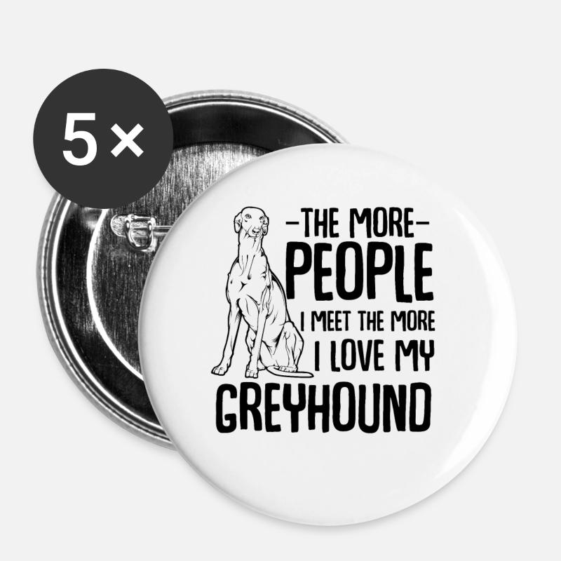greyhound - Buttons large 2.2''/56 mm (5-pack) - white