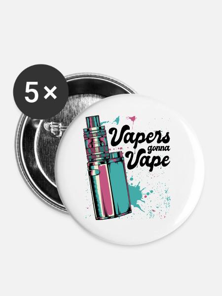 Vape - Buttons groß 56 mm (5er Pack) - Weiß