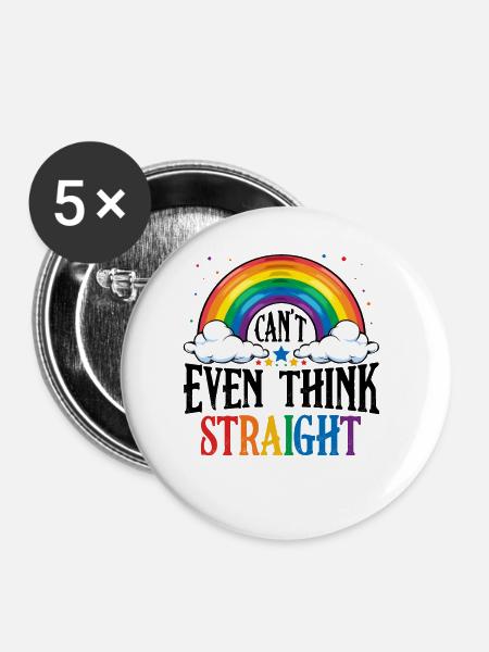 LGBT - Buttons groß 56 mm (5er Pack) - Weiß