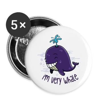 I'm very whale - Buttons large 2.2''/56 mm (5-pack) - white - Front