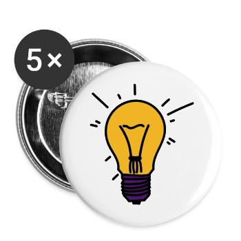 Glühbirne - Buttons groß 56 mm (5er Pack) - Weiß - Vorne
