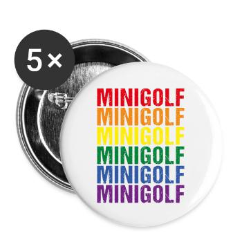 Golf Golf Balle de Golf Indoor Golf LGBT - Lot de 5 grands badges (56 mm) - blanc - Devant