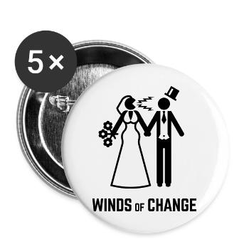 Winds Of Change (Stag Night Bachelor Party Groom) - Buttons large 2.2''/56 mm (5-pack) - white - Front