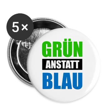Grün Gegen Rechts Nazis Politik Partei Geschenk - Buttons groß 56 mm (5er Pack) - Weiß - Vorne