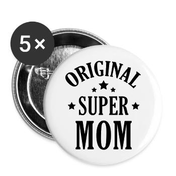 Mum / Mom / Baby / Mummy / Mother's day / Birth - Buttons large 2.2''/56 mm (5-pack) - white - Front