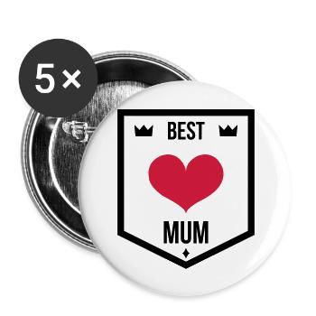 Mum / Mom / Baby / Mummy / Mother's day / Birth - Buttons large 2.2''/56 mm (5-pack) - white - Front