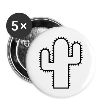 Kaktus - Buttons groß 56 mm (5er Pack) - Weiß - Vorne